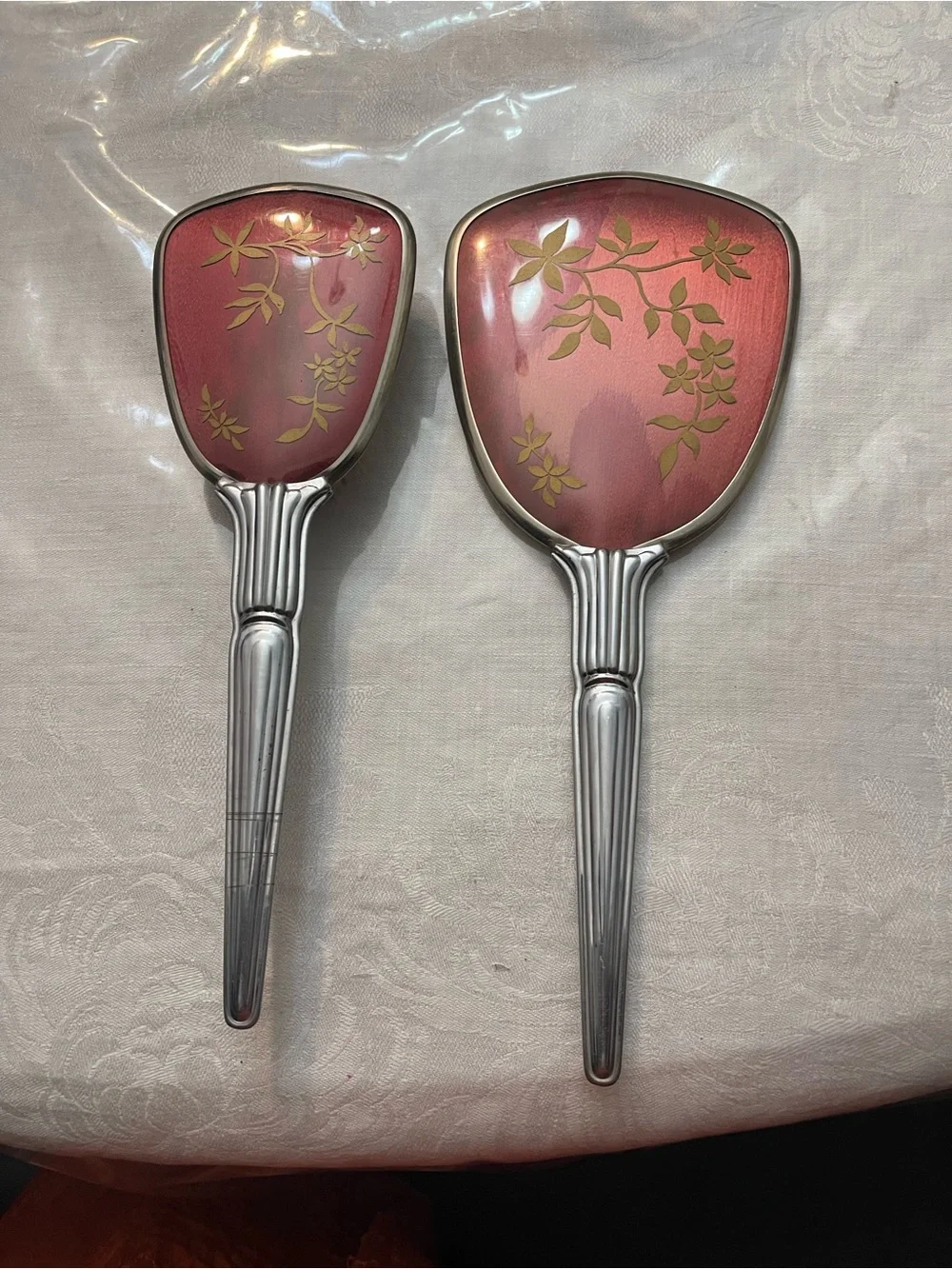 ANTIQUE VICTORIAN PRINCESS VANITY SET W/ HAND MIRROR HAIRBRUSH